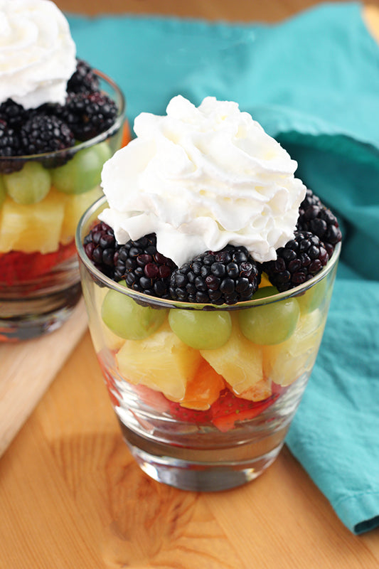 Fresh Fruit Salad with Ice Cream & Honey